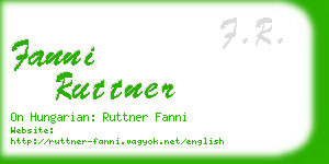 fanni ruttner business card